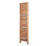 Artiss 4 Panel Room Divider Screen 163x170cm Shelf Oak - Furniture > Living Room