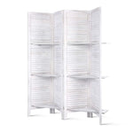 Artiss 4 Panel Room Divider Screen 163x170cm Shelf White - Furniture > Living Room