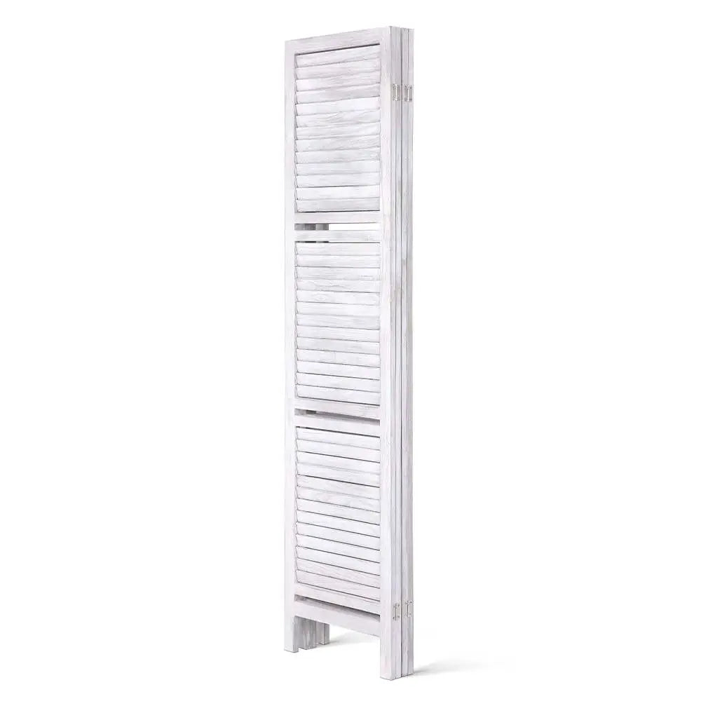Artiss 4 Panel Room Divider Screen 163x170cm Shelf White - Furniture > Living Room
