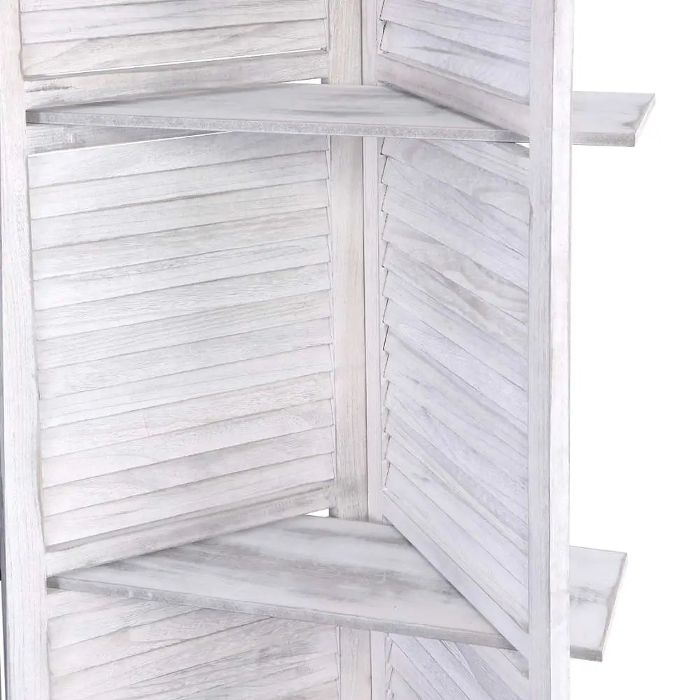 Artiss 4 Panel Room Divider Screen 163x170cm Shelf White - Furniture > Living Room