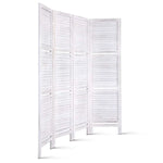 Artiss 4 Panel Room Divider Screen 163x170cm Shelf White - Furniture > Living Room