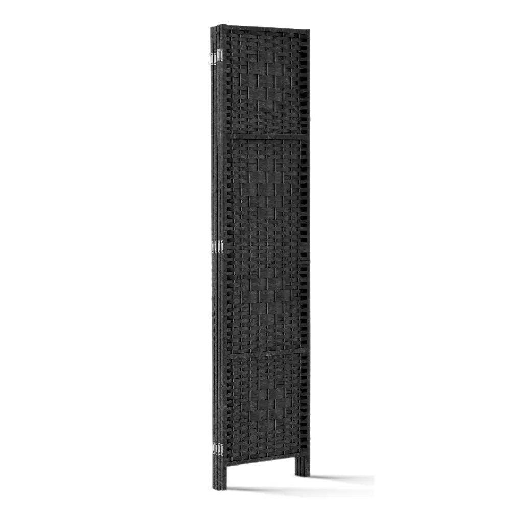 Artiss 4 Panel Room Divider Screen 163x170cm Woven Black - Furniture > Living Room