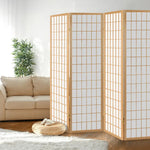 Artiss 4 Panel Room Divider Screen 174x179cm Natural - Furniture > Living Room