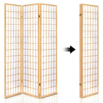 Artiss 4 Panel Room Divider Screen 174x179cm Natural - Furniture > Living Room