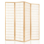 Artiss 4 Panel Room Divider Screen 174x179cm Natural - Furniture > Living Room