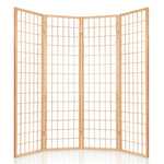 Artiss 4 Panel Room Divider Screen 174x179cm Natural - Furniture > Living Room