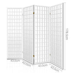 Artiss 4 Panel Room Divider Screen 174x179cm White - Furniture > Living Room