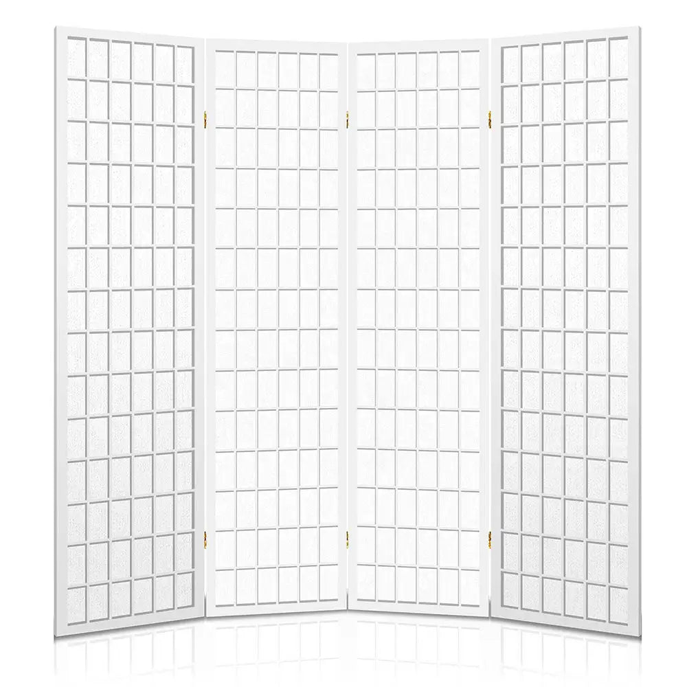 Artiss 4 Panel Room Divider Screen 174x179cm White - Furniture > Living Room