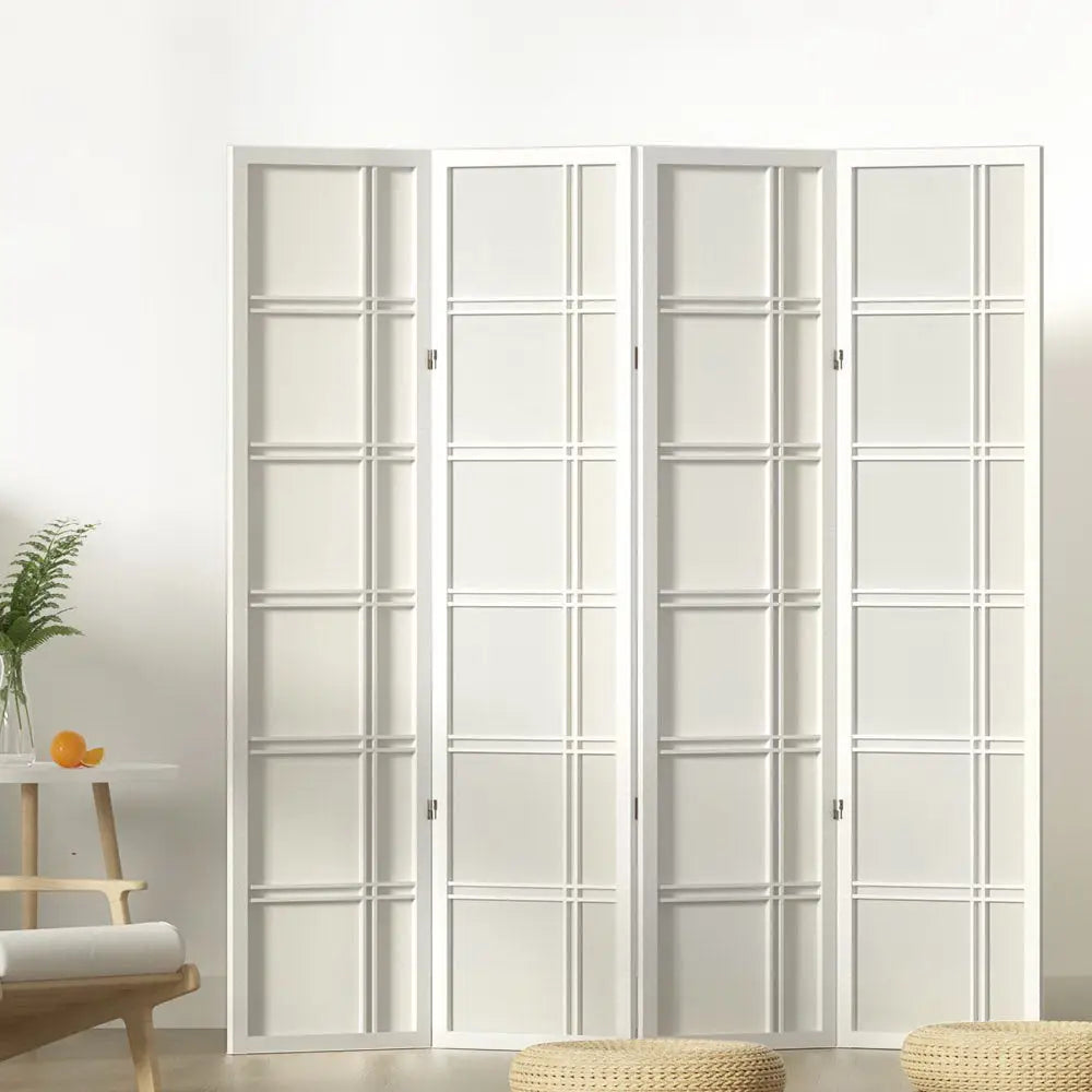Artiss 4 Panel Room Divider Screen 176x179cm Nova White - Furniture > Living Room