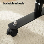 Artiss 4 Panel Room Divider Screen 217cm Wheel Fabric Black - Furniture > Bedroom > Room Dividers