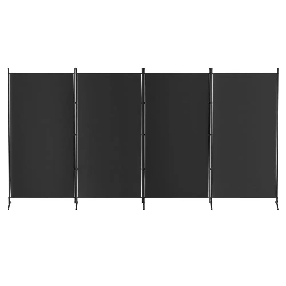 Artiss 4 Panel Room Divider Screen 345x180cm Fabric Black - Furniture > Bedroom > Room Dividers