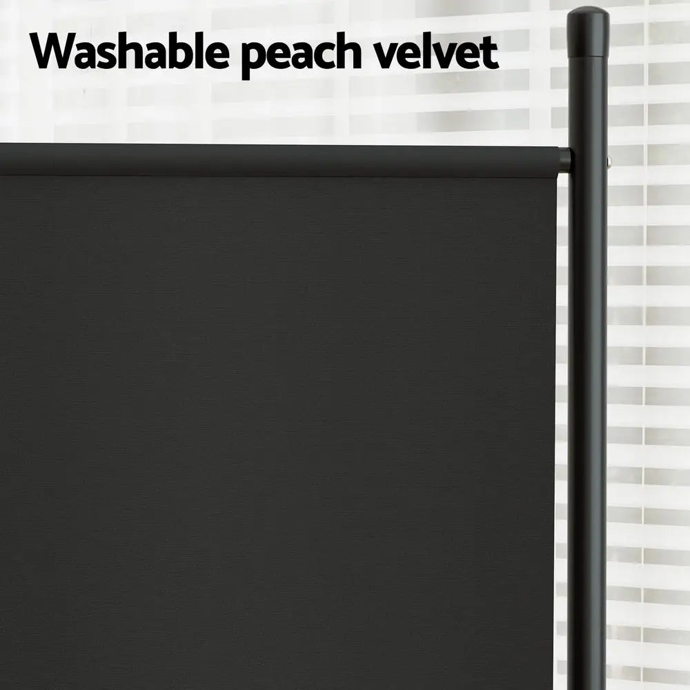 Artiss 4 Panel Room Divider Screen 345x180cm Fabric Black - Furniture > Bedroom > Room Dividers
