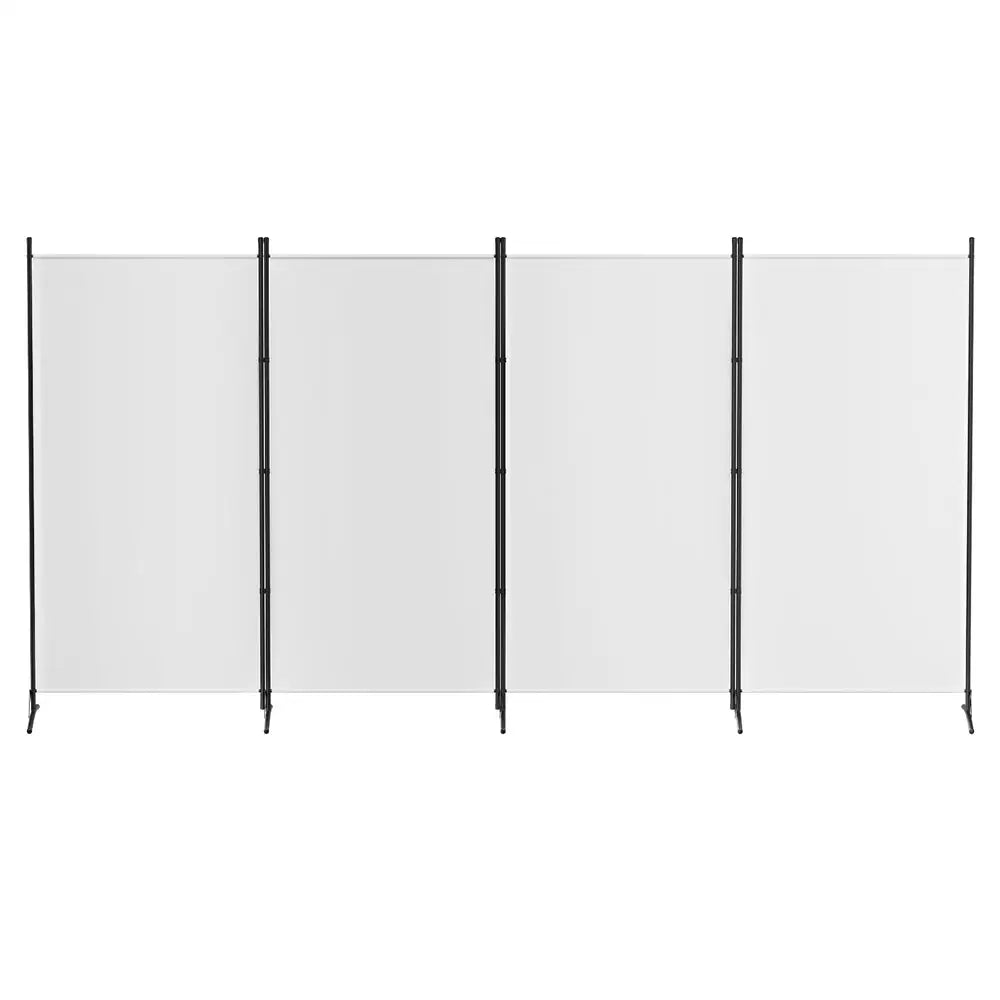 Artiss 4 Panel Room Divider Screen 345x180cm Fabric White - Furniture > Bedroom > Room Dividers