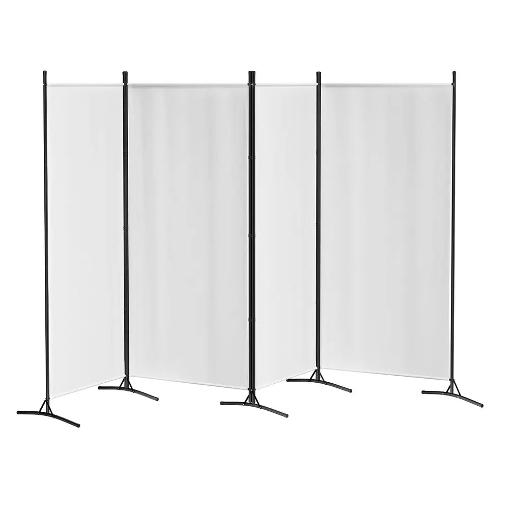 Artiss 4 Panel Room Divider Screen 345x180cm Fabric White - Furniture > Bedroom > Room Dividers