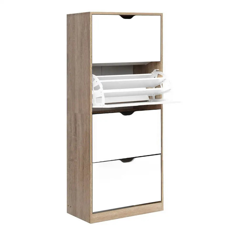 Artiss 48 Pairs Shoe Cabinet Rack Organiser Storage Shelf Wooden - Furniture > Living Room