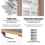 Artiss 48 Pairs Shoe Cabinet Rack Organiser Storage Shelf Wooden - Furniture > Living Room