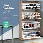 Artiss 48 Pairs Shoe Cabinet Rack Organiser Storage Shelf Wooden - Furniture > Living Room