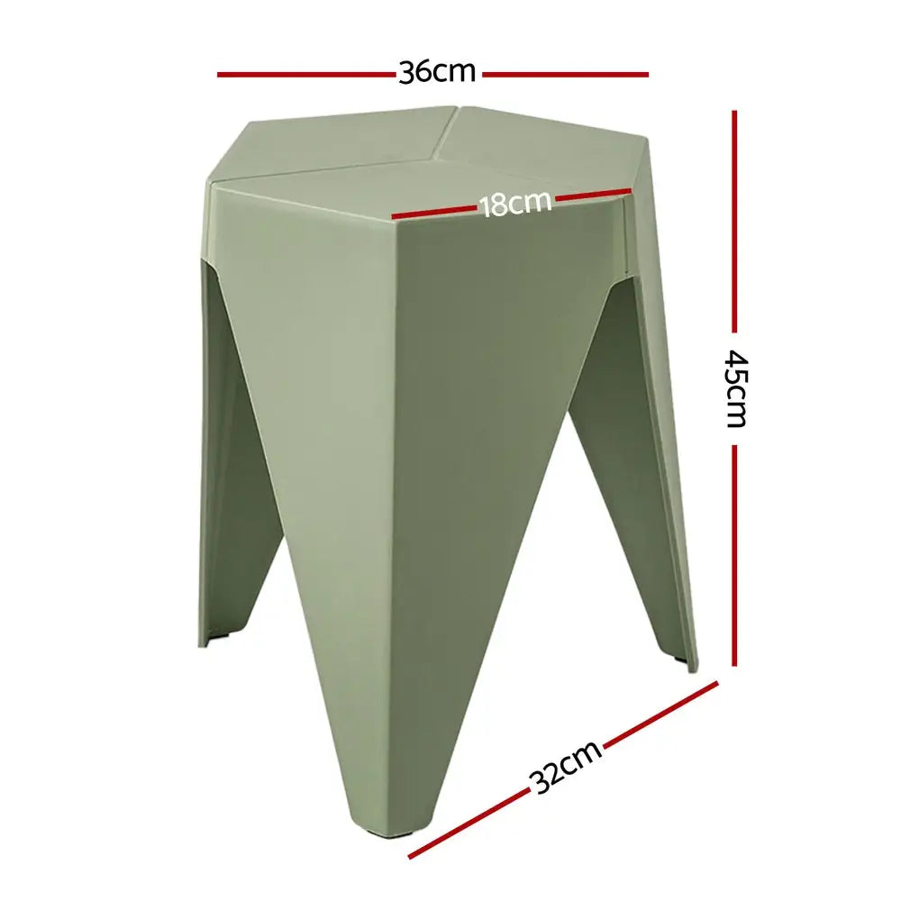 Artiss 4PC Puzzle Stool Bar Stools Stackable Green - Furniture > Bar Stools & Chairs > Table & Bar Stools