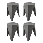 Artiss 4PC Puzzle Stool Bar Stools Stackable Grey - Furniture > Bar Stools & Chairs > Table & Bar Stools