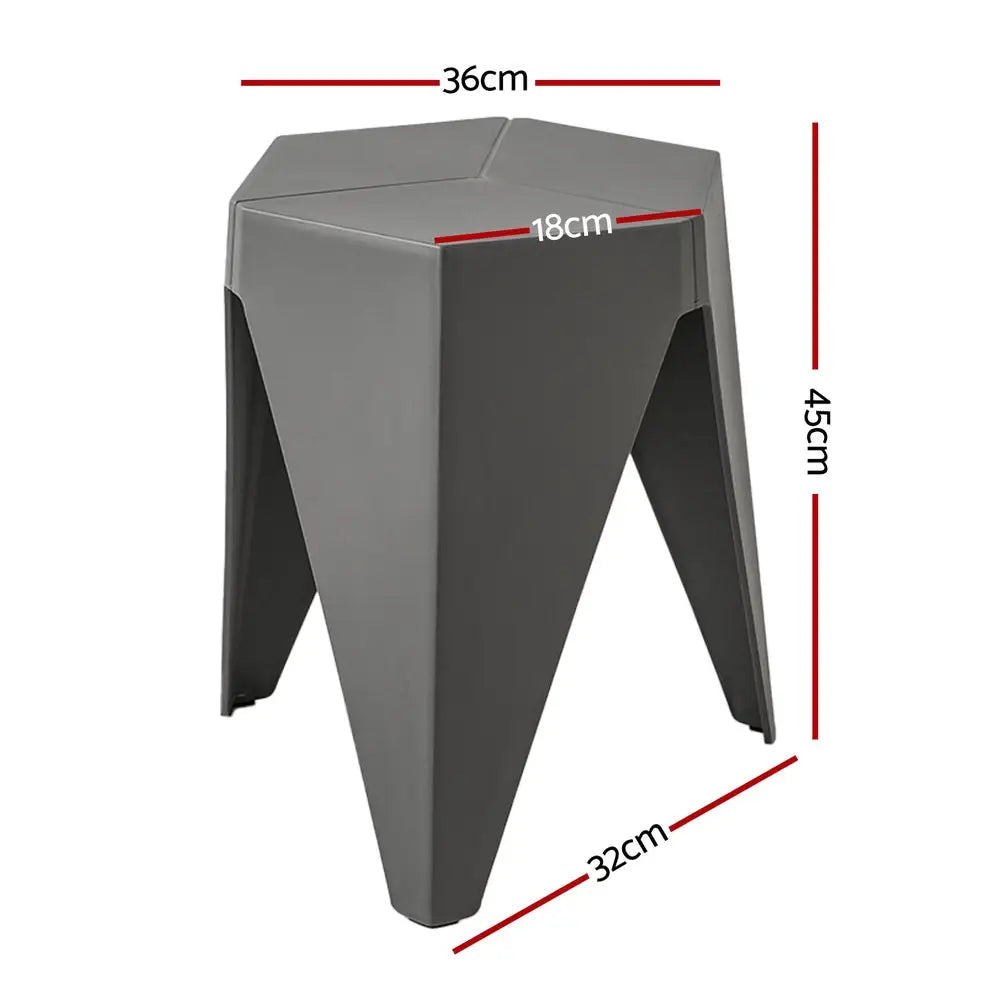 Artiss 4PC Puzzle Stool Bar Stools Stackable Grey - Furniture > Bar Stools & Chairs > Table & Bar Stools