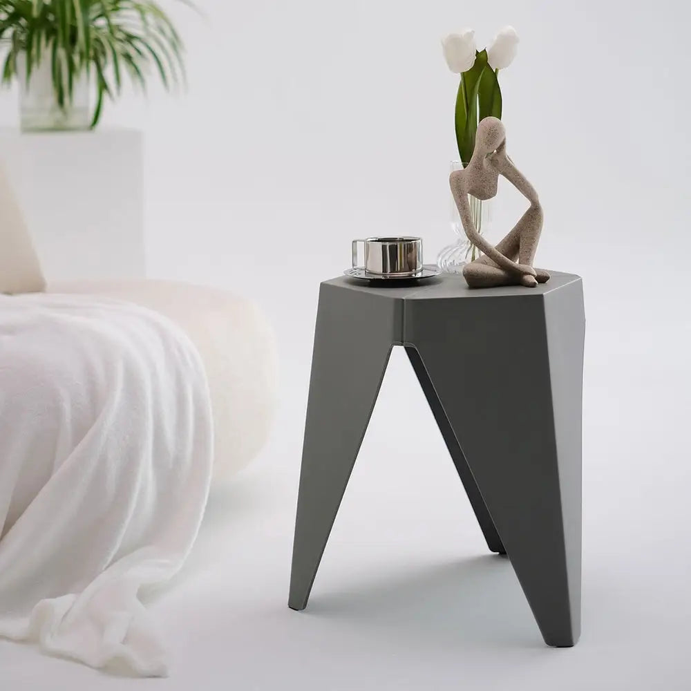 Artiss 4PC Puzzle Stool Bar Stools Stackable Grey - Furniture > Bar Stools & Chairs > Table & Bar Stools