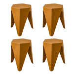 Artiss 4PC Puzzle Stool Bar Stools Stackable Yellow - Furniture > Bar Stools & Chairs > Table & Bar Stools