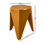 Artiss 4PC Puzzle Stool Bar Stools Stackable Yellow - Furniture > Bar Stools & Chairs > Table & Bar Stools