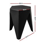 Artiss 4PC Puzzle Stool Plastic Bar Stools Stackable Black - Furniture > Bar Stools & Chairs > Table & Bar Stools