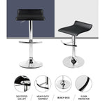 Artiss 4x Bar Stools Adjustable Gas Lift Chairs Black - Furniture > Bar Stools & Chairs