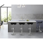 Artiss 4x Bar Stools Adjustable Gas Lift Chairs Black - Furniture > Bar Stools & Chairs