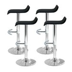 Artiss 4x Bar Stools Adjustable Gas Lift Chairs Black - Furniture > Bar Stools & Chairs