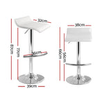 Artiss 4x Bar Stools Adjustable Gas Lift Chairs White - Furniture > Bar Stools & Chairs