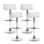 Artiss 4x Bar Stools Adjustable Gas Lift Chairs White - Furniture > Bar Stools & Chairs