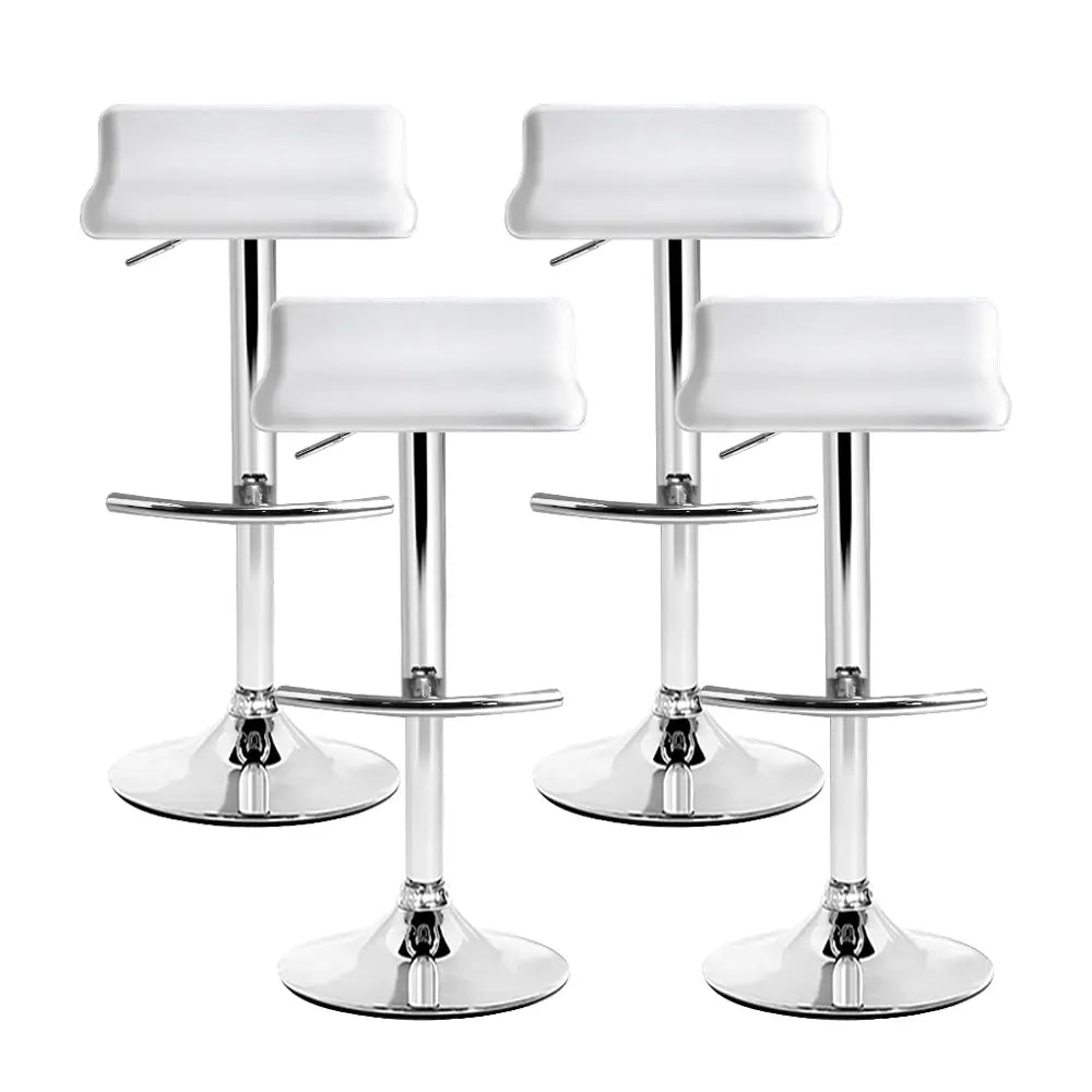 Artiss 4x Bar Stools Adjustable Gas Lift Chairs White - Furniture > Bar Stools & Chairs