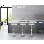 Artiss 4x Bar Stools Adjustable Gas Lift Chairs White - Furniture > Bar Stools & Chairs