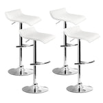 Artiss 4x Bar Stools Adjustable Gas Lift Chairs White - Furniture > Bar Stools & Chairs