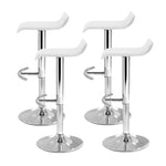 Artiss 4x Bar Stools Adjustable Gas Lift Chairs White - Furniture > Bar Stools & Chairs