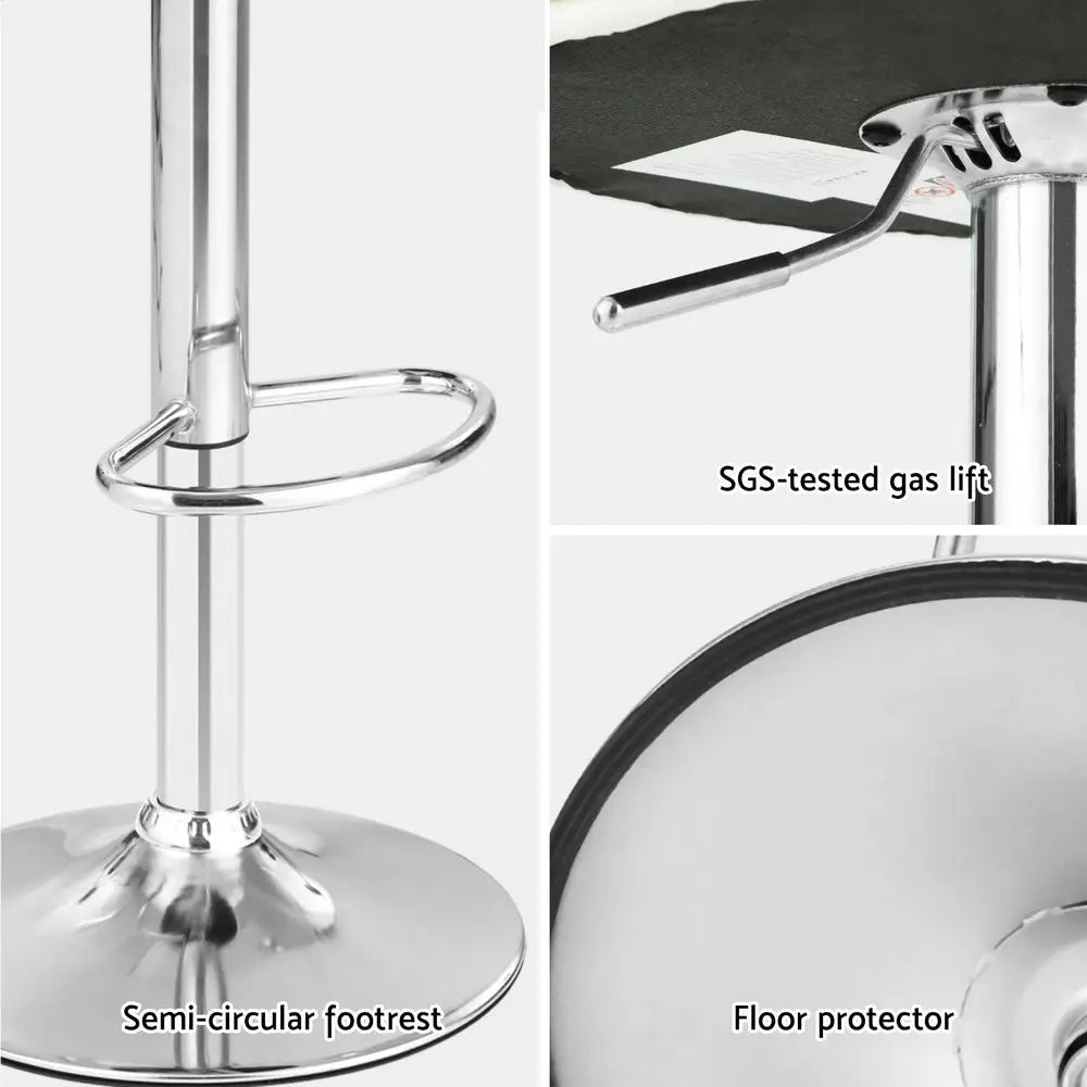 Artiss 4x Bar Stools Adjustable Leather Padded White - Furniture > Bar Stools & Chairs > Arm Chairs & Recliners