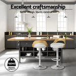 Artiss 4x Bar Stools Adjustable Leather Padded White - Furniture > Bar Stools & Chairs > Arm Chairs & Recliners