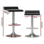 Artiss 4x Bar Stools Faux Leather Chair Black - Furniture > Bar Stools & Chairs > Table & Bar Stools