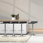 Artiss 4x Bar Stools Faux Leather Chair Black - Furniture > Bar Stools & Chairs > Table & Bar Stools