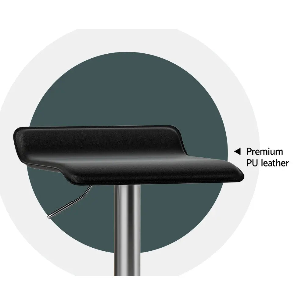 Artiss 4x Bar Stools Faux Leather Chair Black - Furniture > Bar Stools & Chairs > Table & Bar Stools