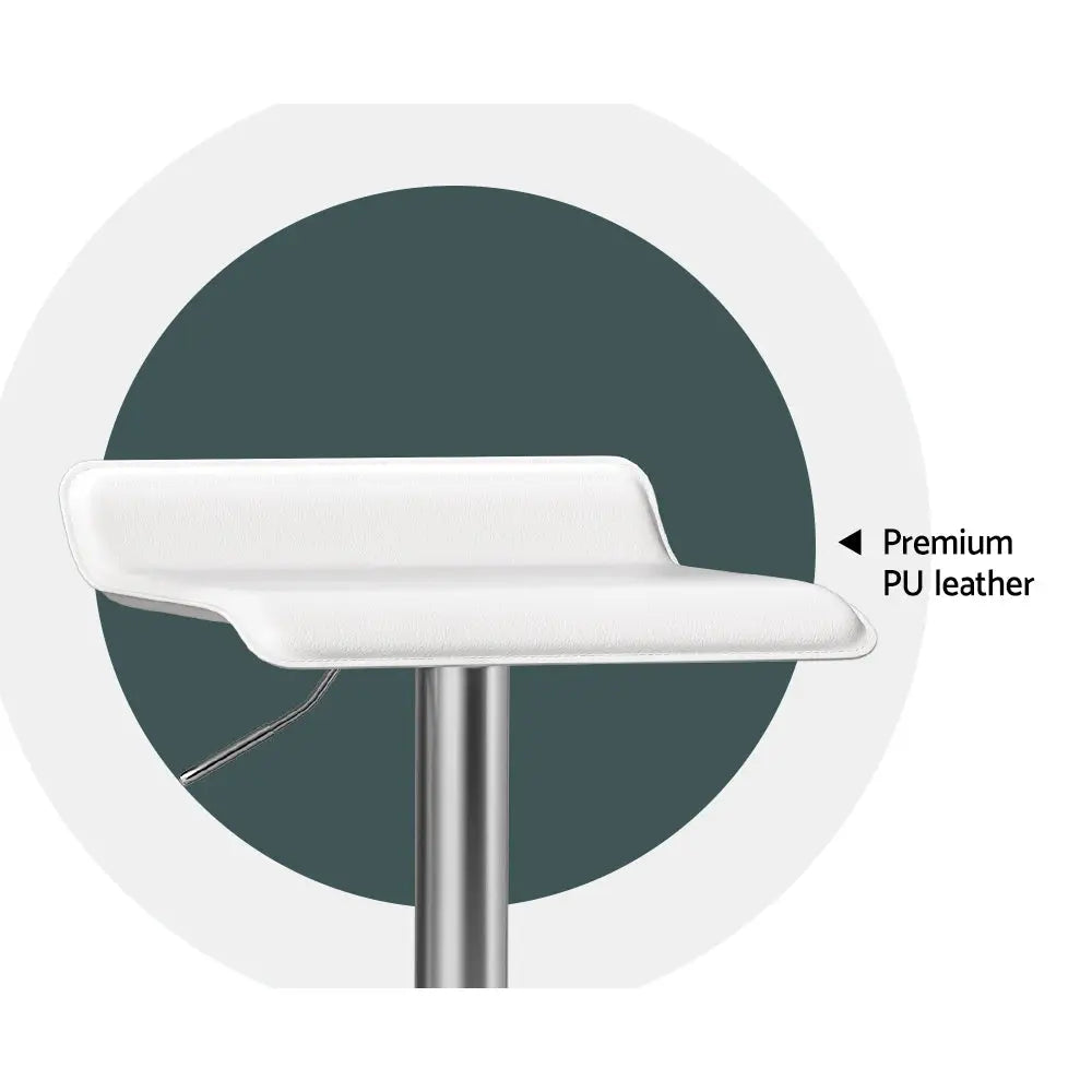 Artiss 4x Bar Stools Faux Leather Chair White - Furniture > Bar Stools & Chairs > Table & Bar Stools