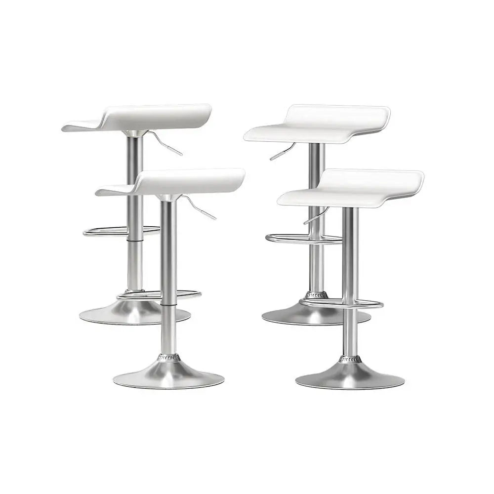 Artiss 4x Bar Stools Faux Leather Chair White - Furniture > Bar Stools & Chairs > Table & Bar Stools