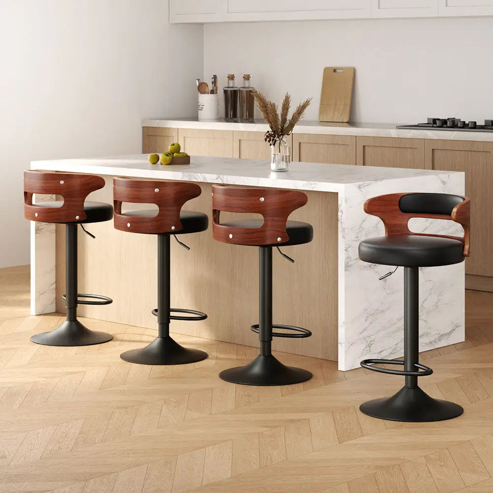 Artiss 4x Bar Stools Gas Lift Faux Leather - Furniture > Bar Stools & Chairs > Table & Bar Stools