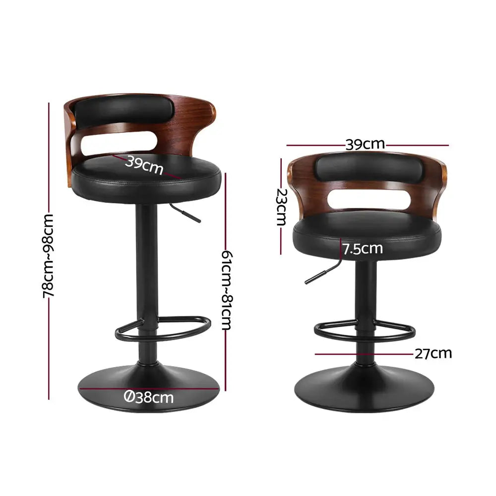 Artiss 4x Bar Stools Gas Lift Faux Leather - Furniture > Bar Stools & Chairs > Table & Bar Stools