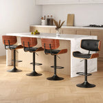 Artiss 4x Bar Stools Gas Lift Leather All Black - Furniture > Bar Stools & Chairs > Table & Bar Stools