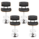 Artiss 4x Bar Stools Gas Lift Leather Black - Furniture > Bar Stools & Chairs > Massage Chairs