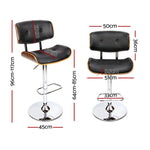 Artiss 4x Bar Stools Gas Lift Leather Black - Furniture > Bar Stools & Chairs > Massage Chairs