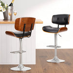 Artiss 4x Bar Stools Gas Lift Leather Black - Furniture > Bar Stools & Chairs > Massage Chairs